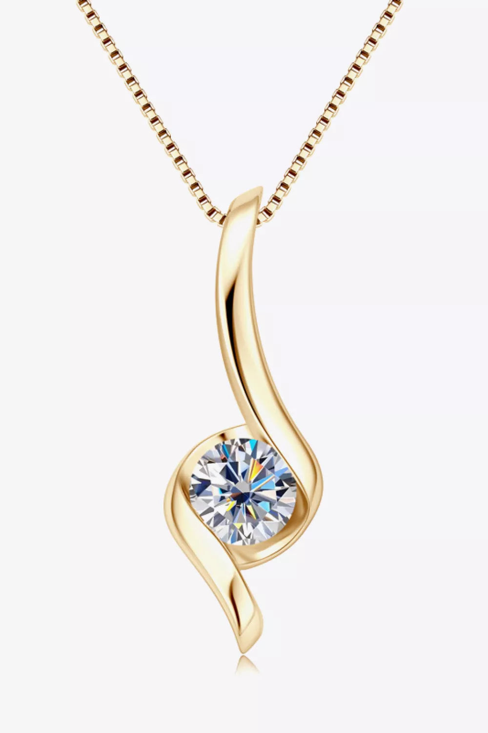 1 Carat Moissanite 925 Sterling Silver Necklace