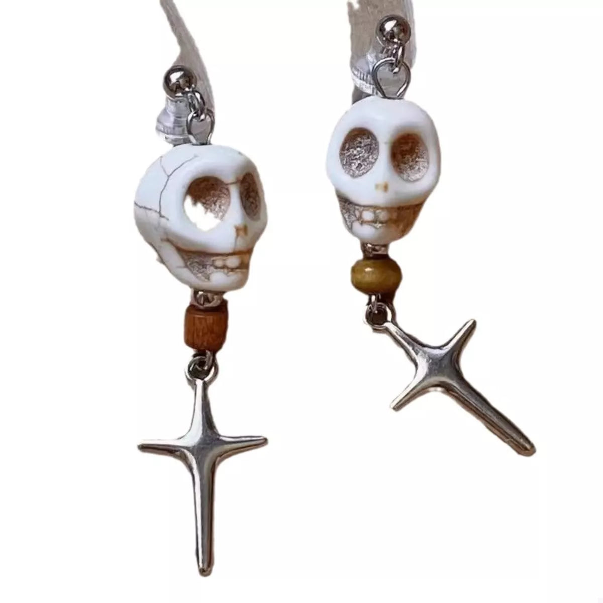 Skull Cross Drop Earrings
