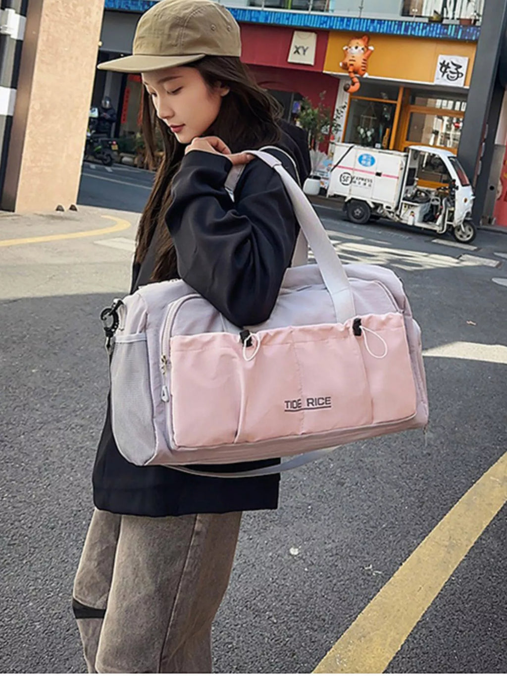 Drawstring Multiple Pockets Travel Bag