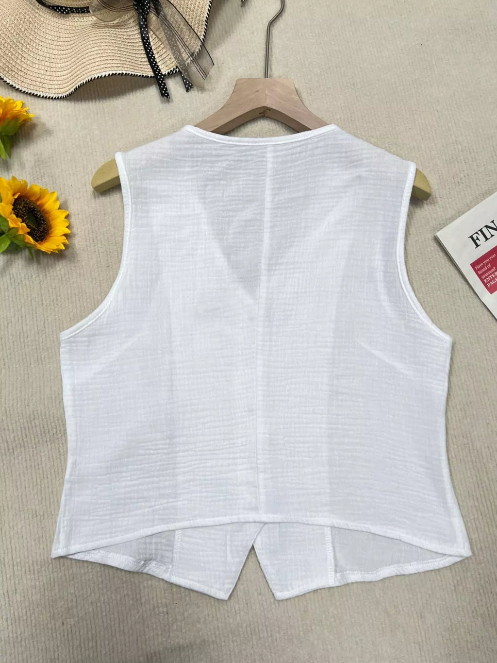 Textured Button-Down Vest