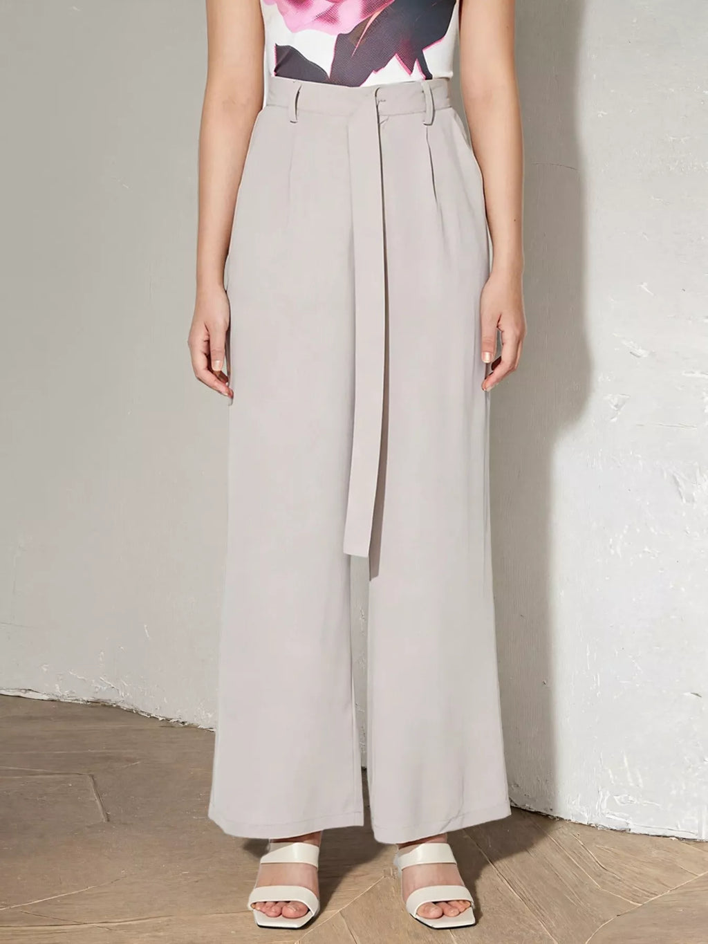 Wide Leg Belted Pants