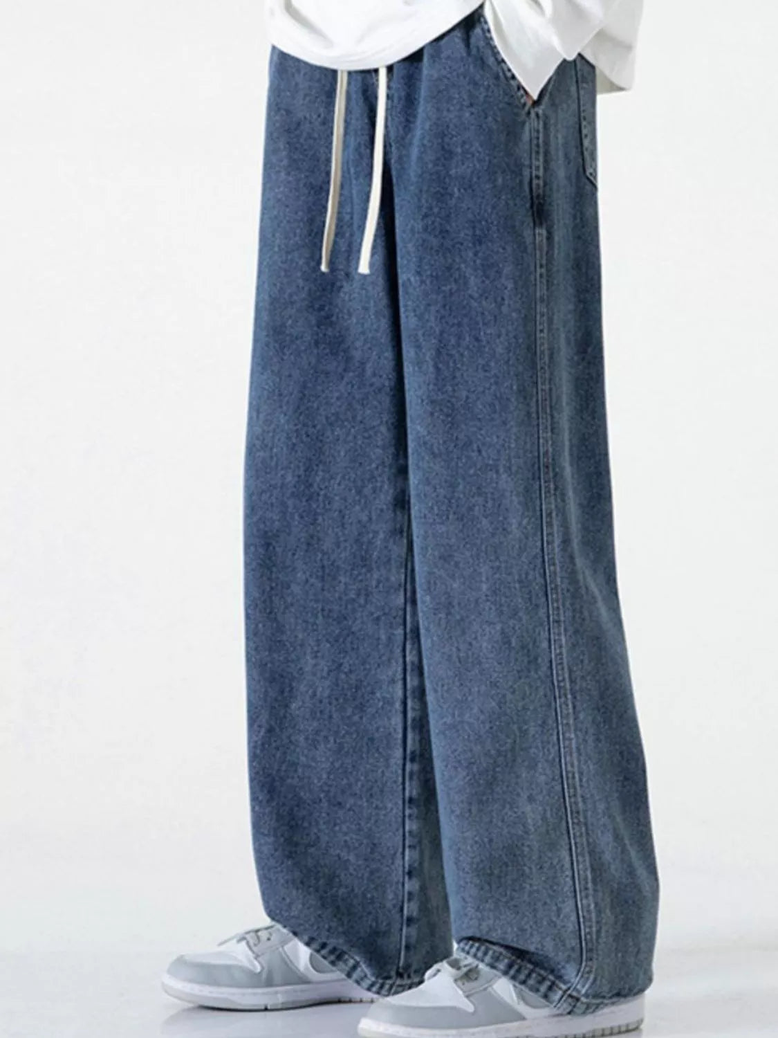 Men's Full Size Loose Fit Drawstring Jeans Plus Size