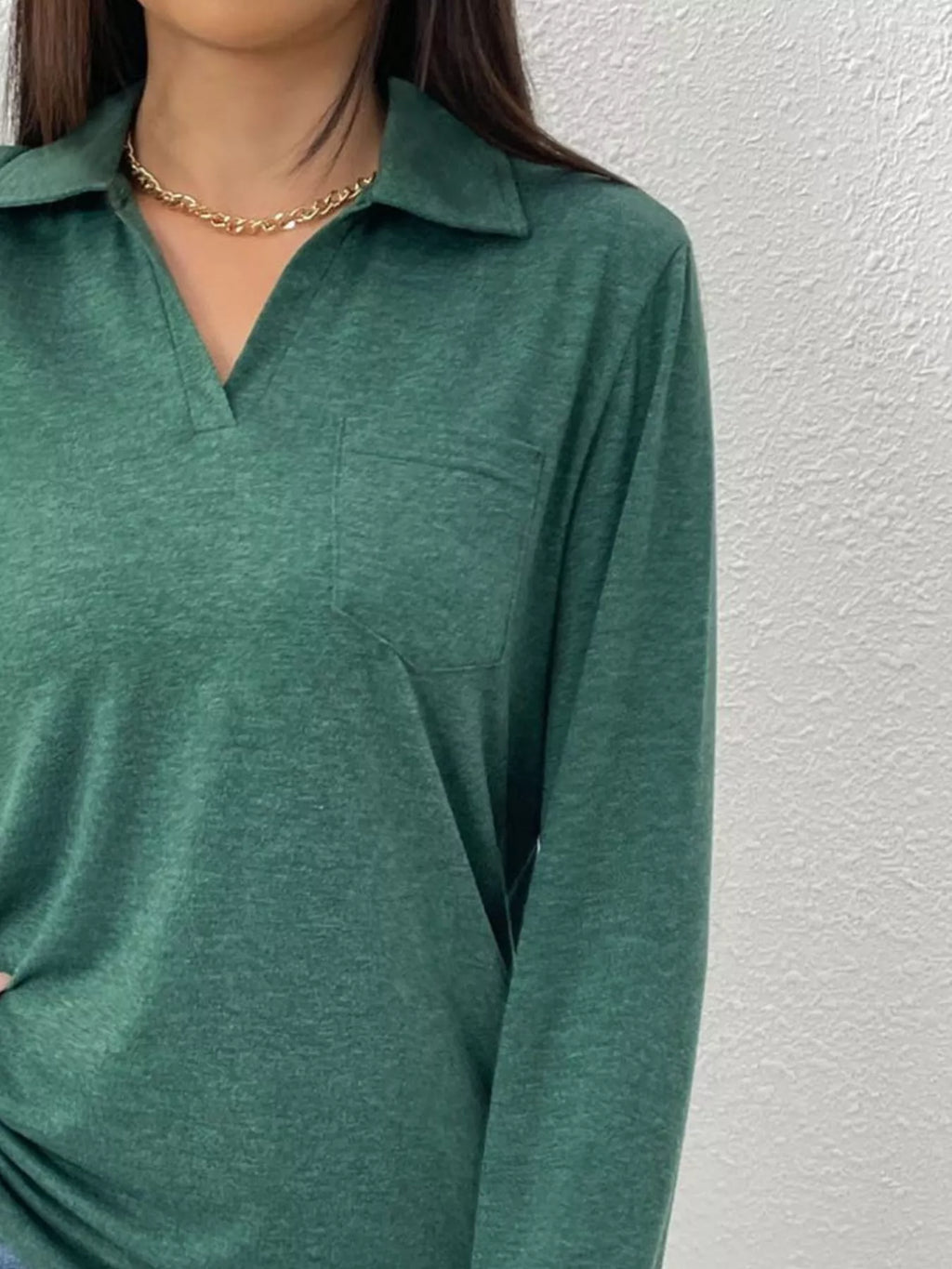Casual Long Sleeve Polo T-Shirt
