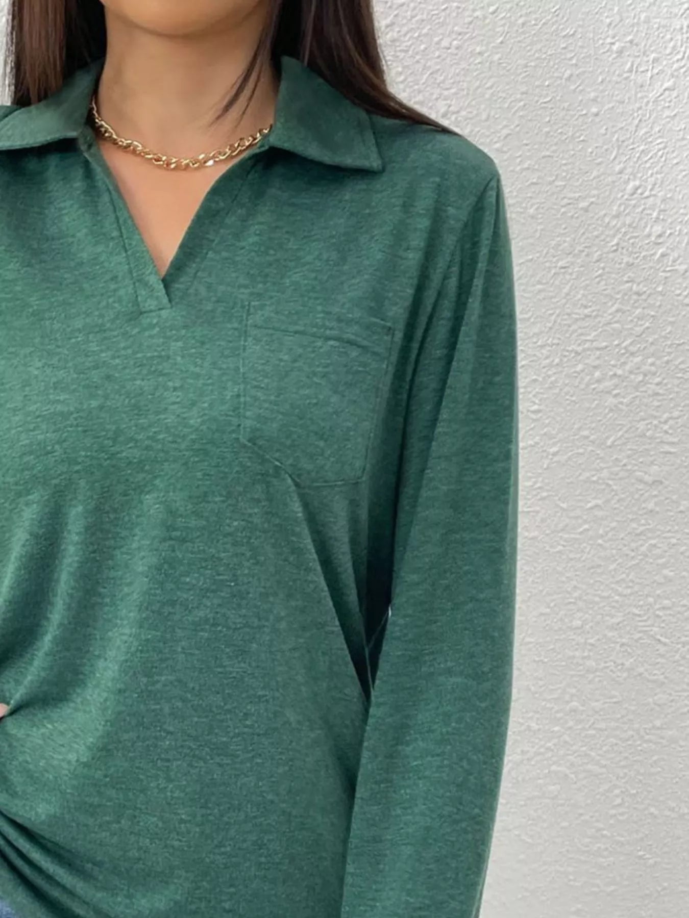 Casual Long Sleeve Polo T-Shirt