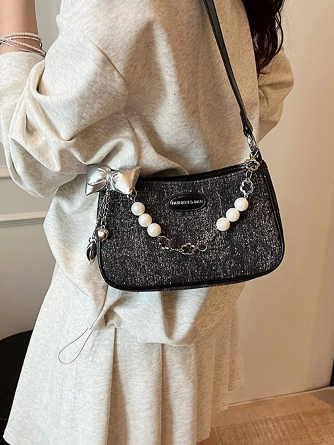 Pearl Chain Shoulder Bag