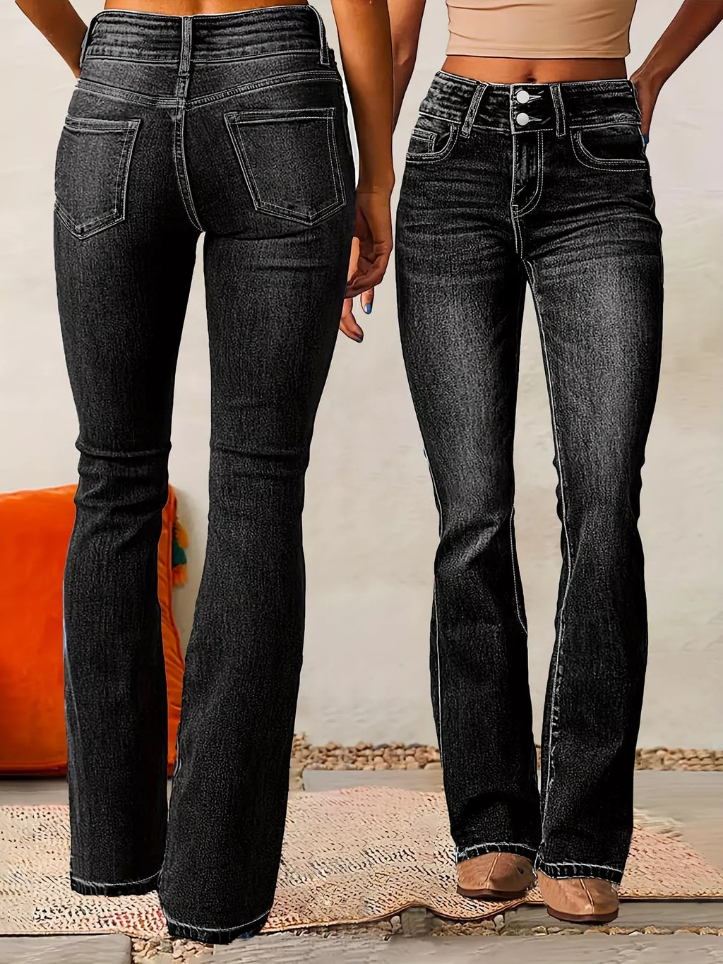 High-Waisted Flare Jeans