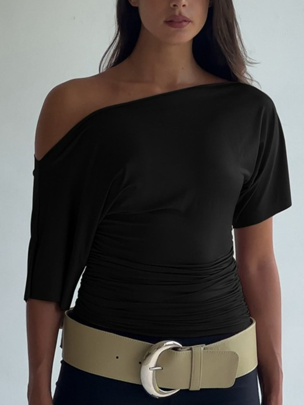 One Shoulder Short Sleeve T-Shirt