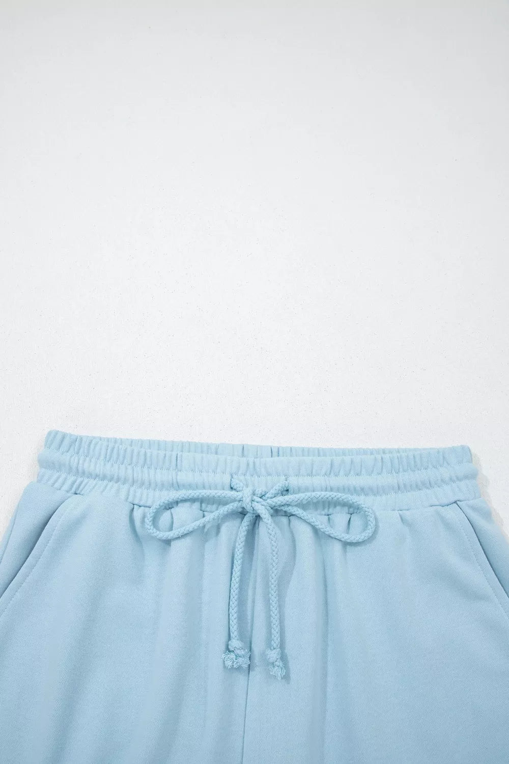 Solid Color Loose Tee Drawstring Shorts 2pcs Outfit Set
