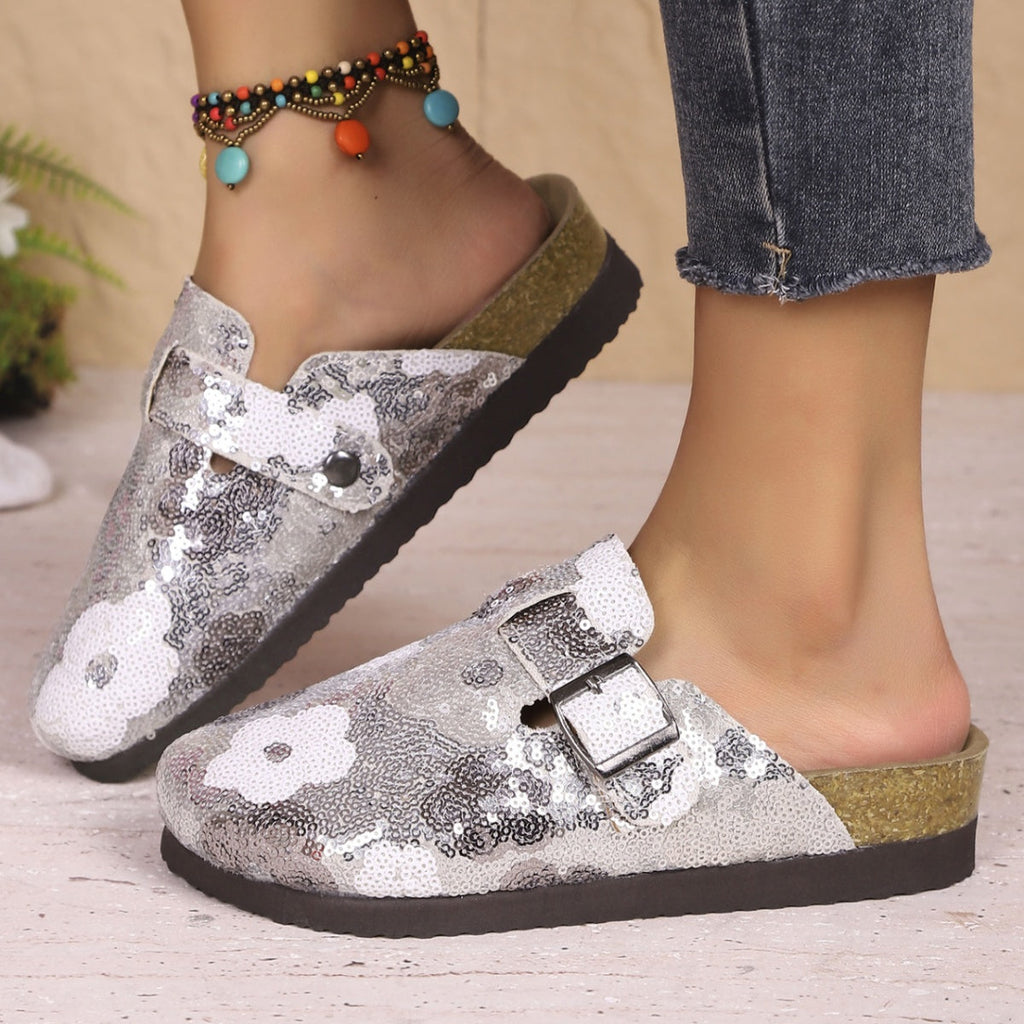 Sequin Round Toe Slip-Ons