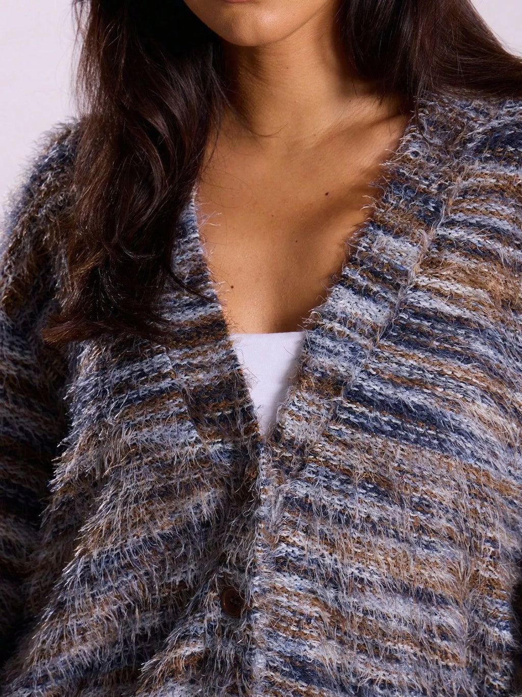 Textured Knit Button-Down Cardigan
