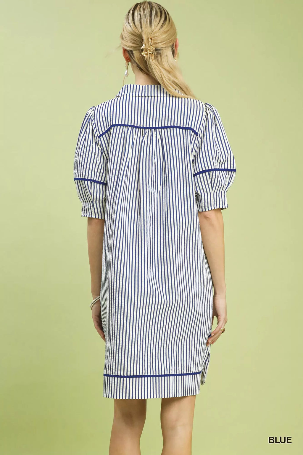 Umgee Stripe Collared Shift Dress