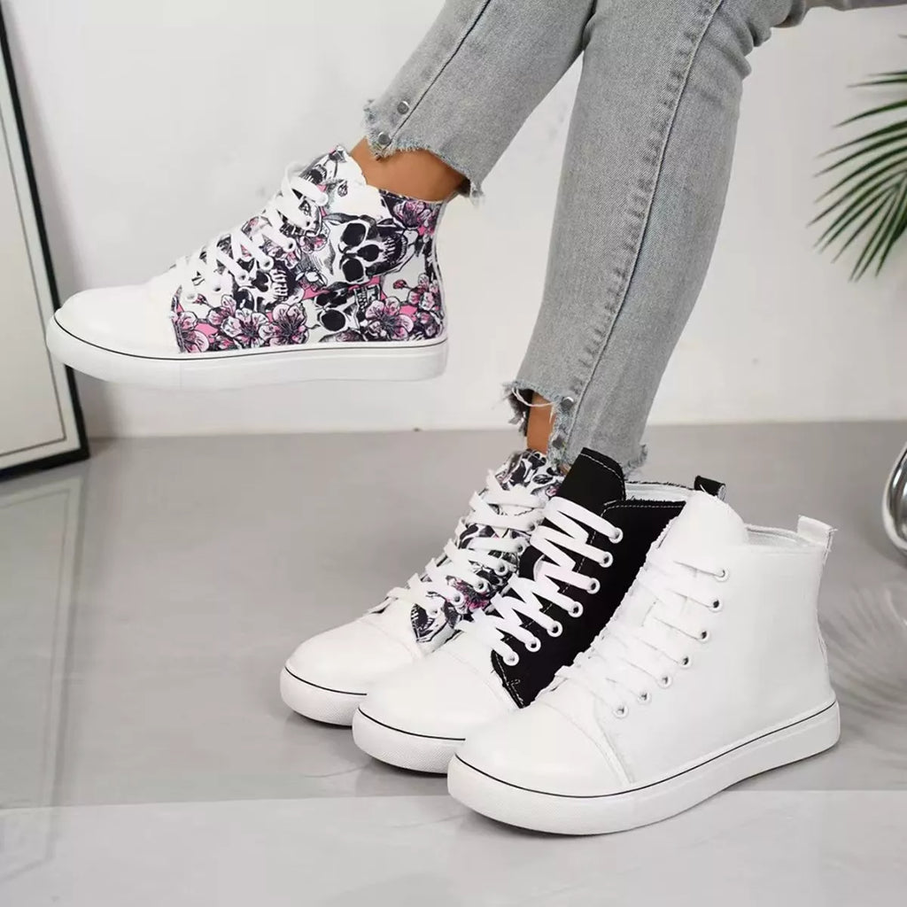 Round Toe Lace Up Sneakers