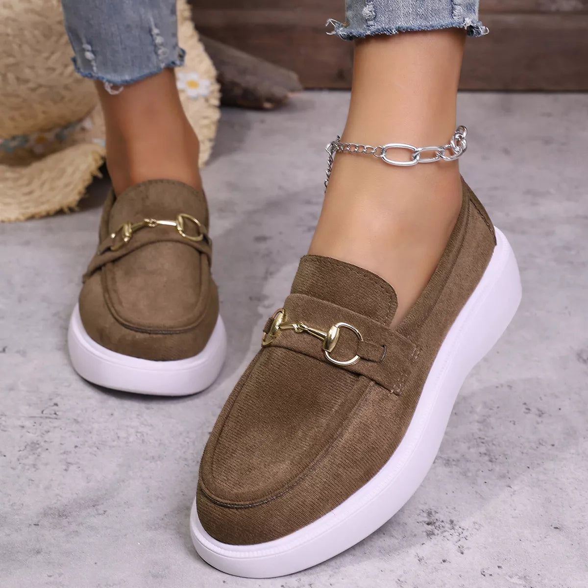 Round Toe Slip-Ons