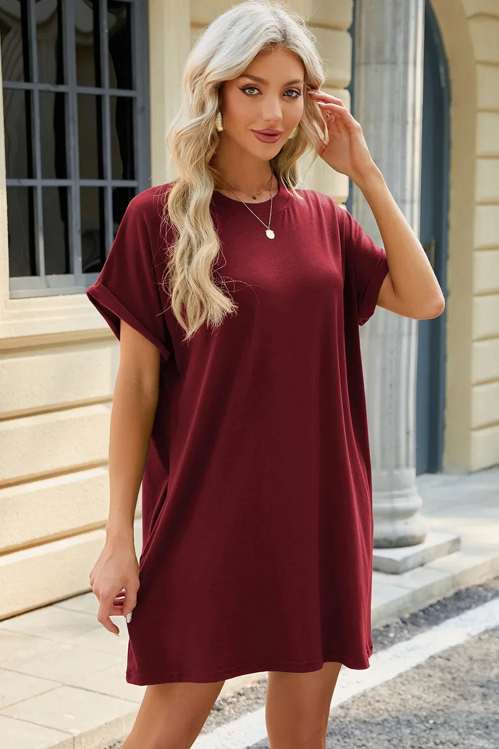 Florira Short Sleeve Mini Dress with Pockets