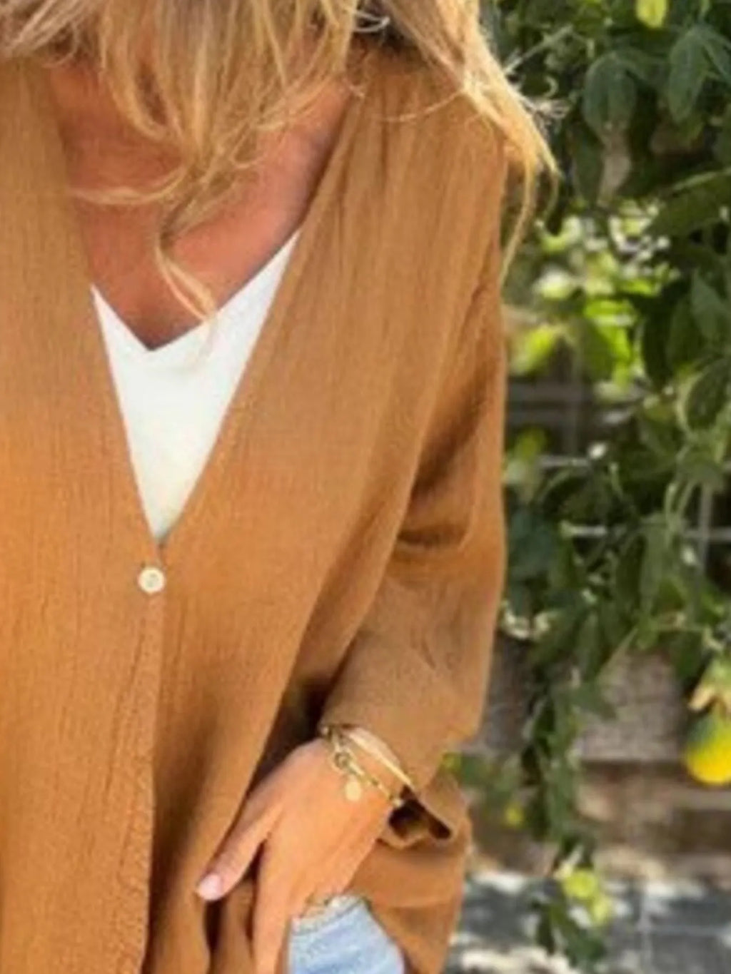 Full Size Oversized Button-Up Cardigan Plus Size