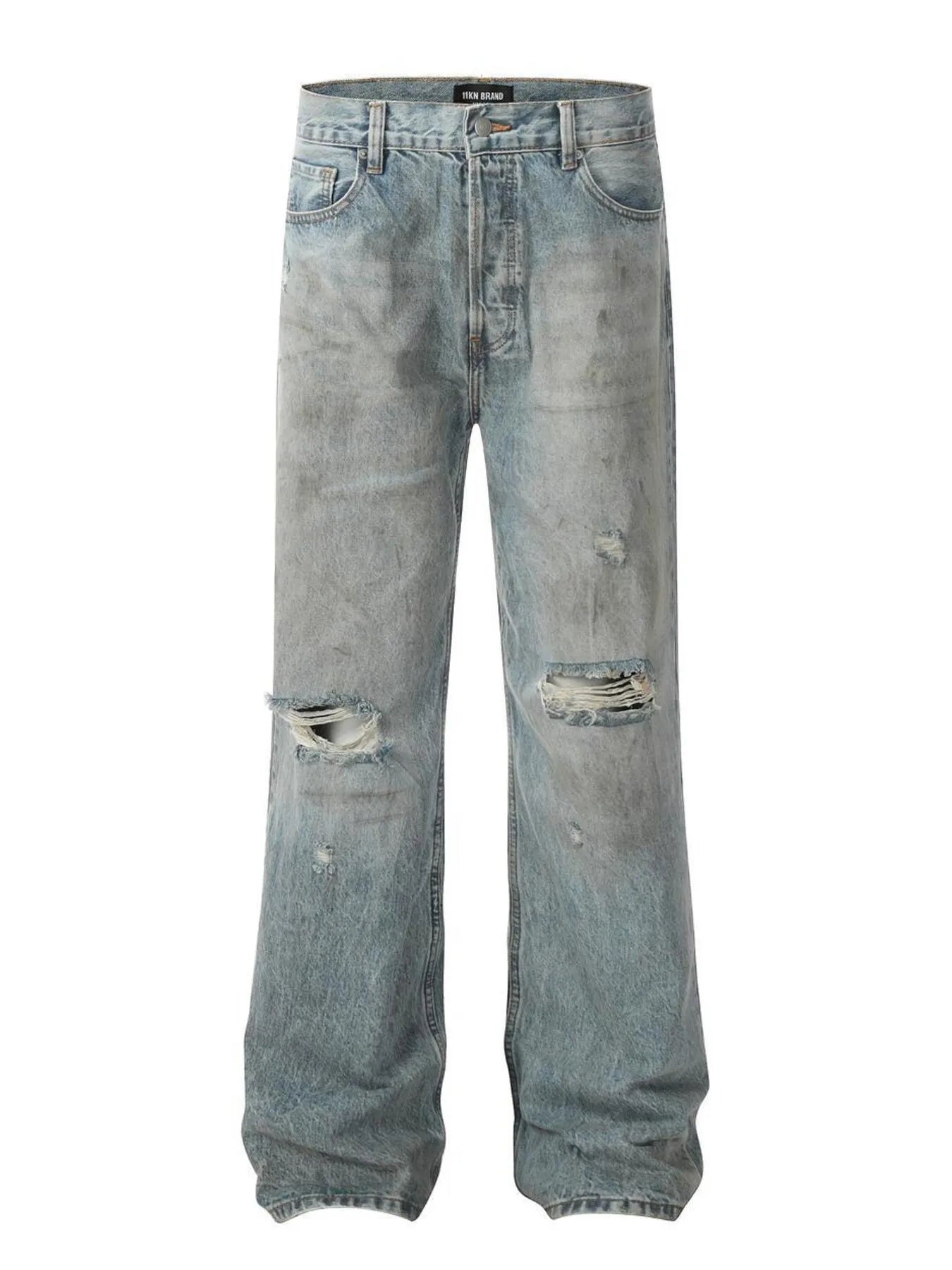 Men's Distressed Wide Leg Jeans
