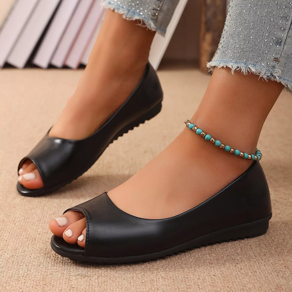 Peep Toe Flats Sandals