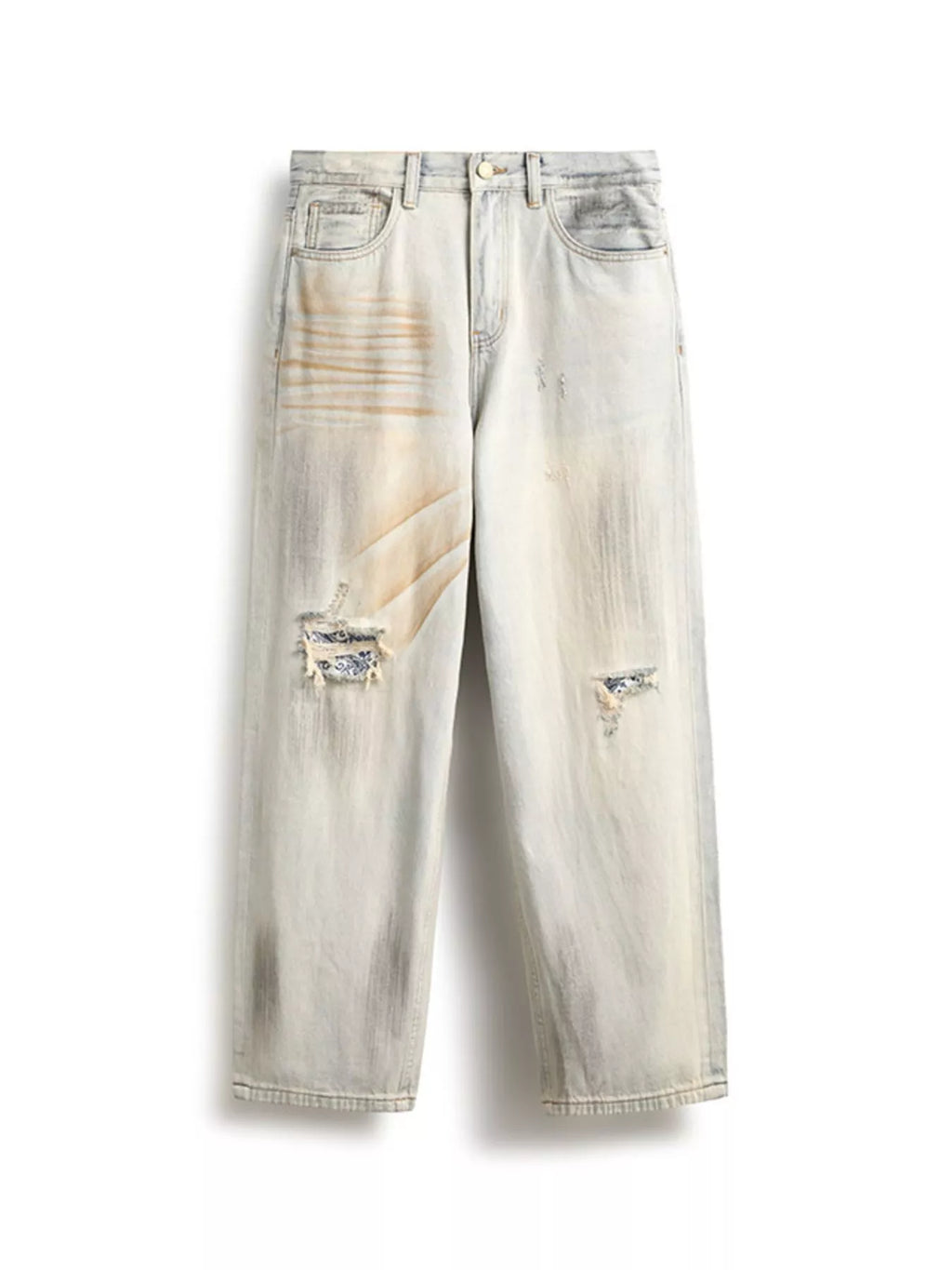Men's Distressed Wide Leg Jeans