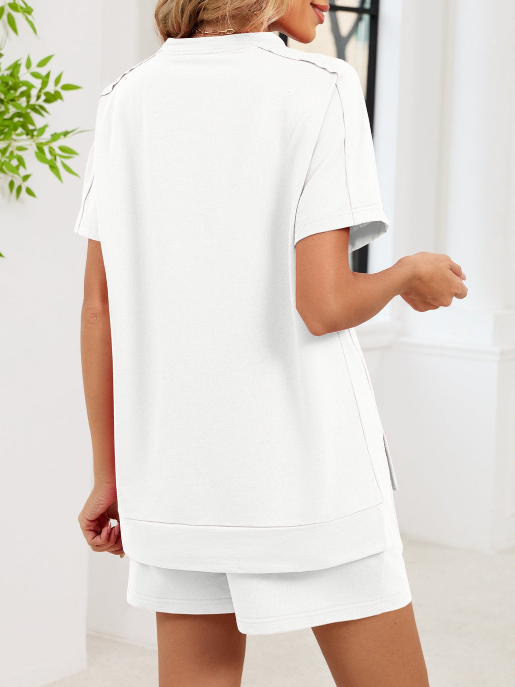 Round Neck Short Sleeve T-Shirt and Shorts Set