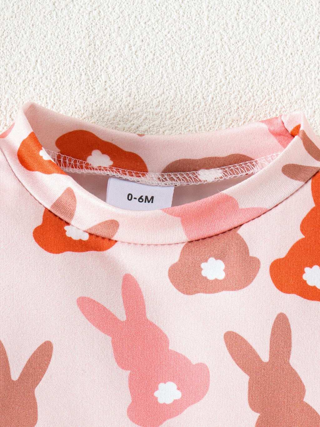 Children's Bunny Print Short Sleeve Top and Shorts Set