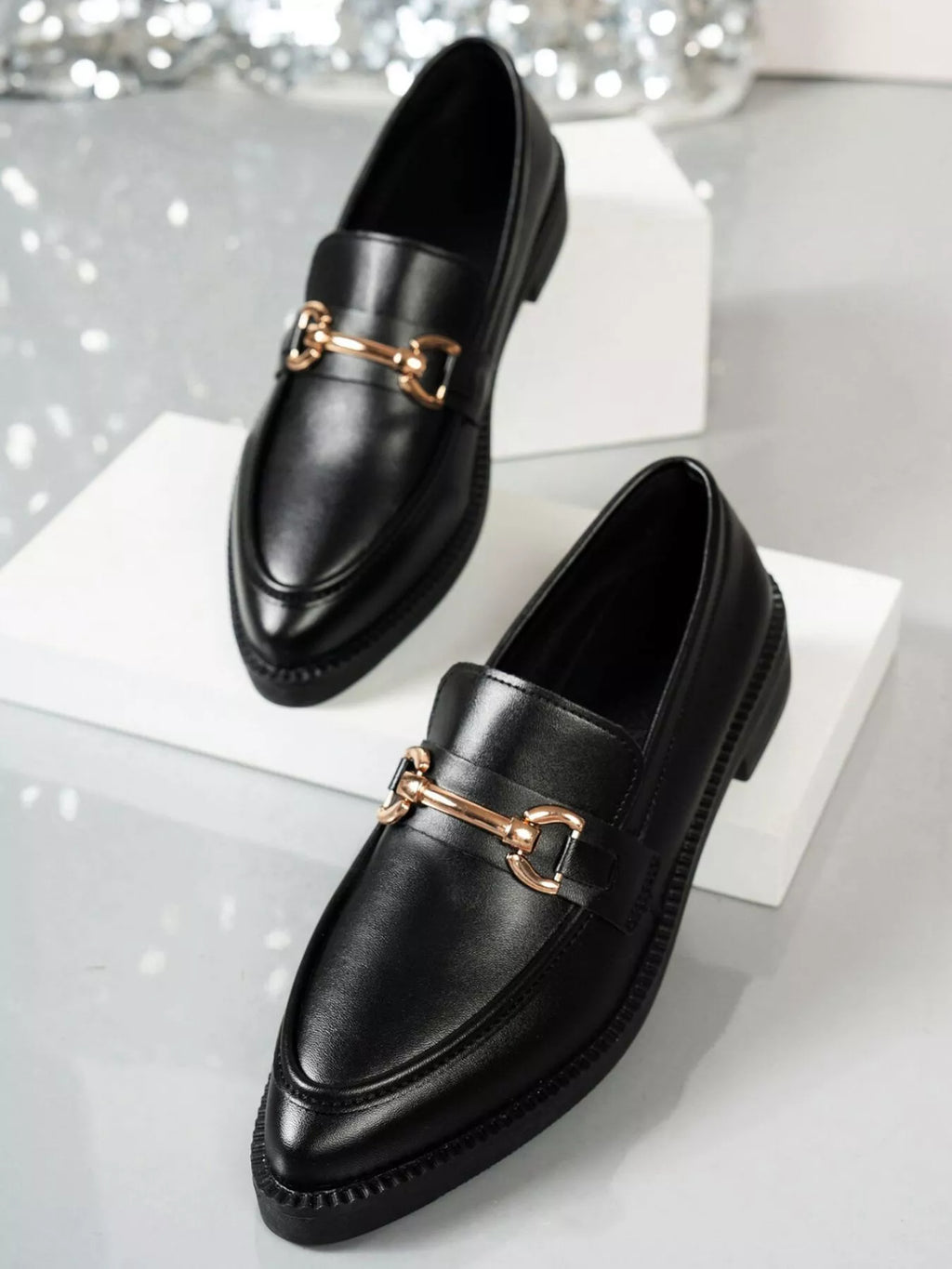 Point Toe Block Heels Loafers