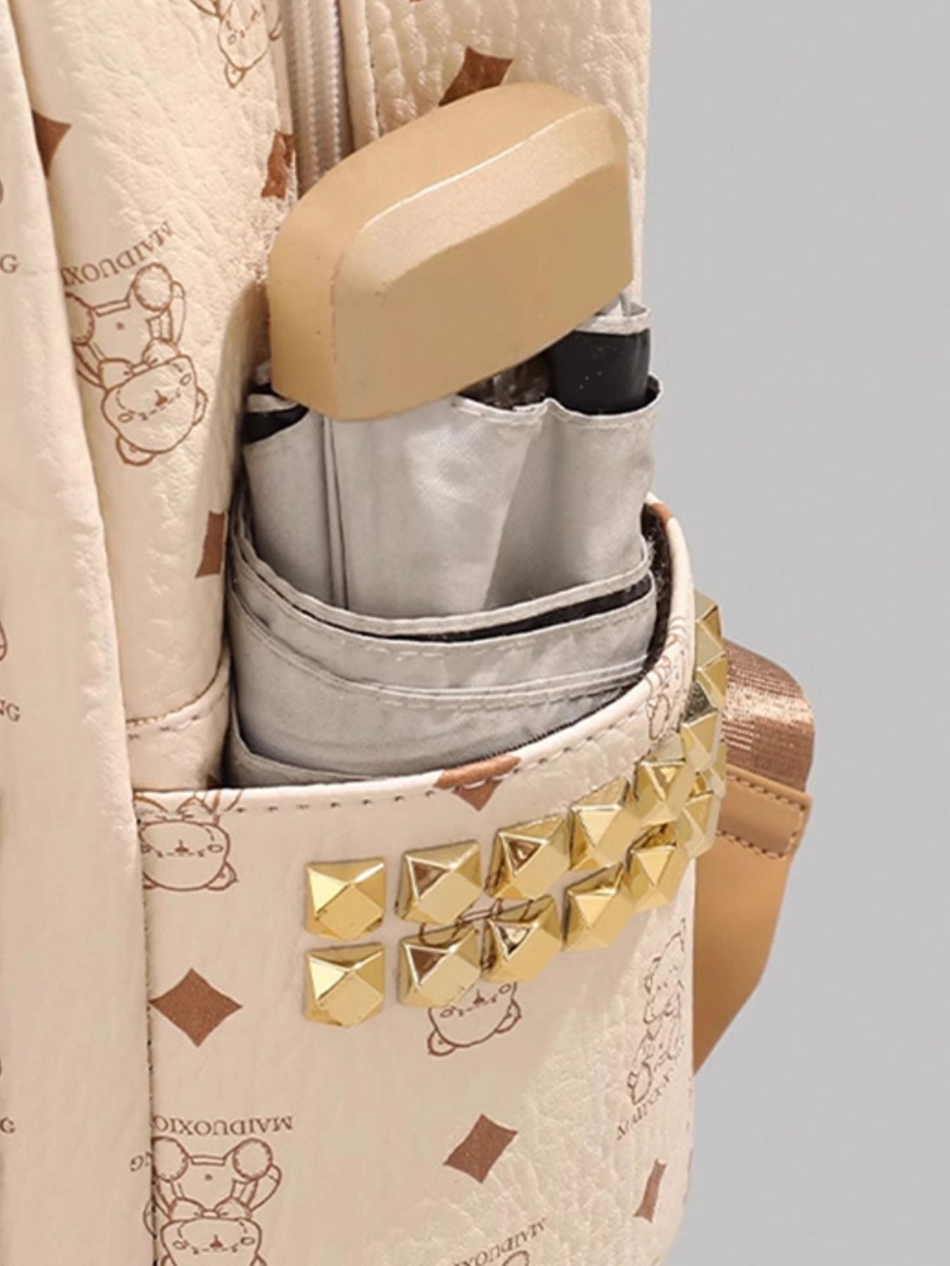 Bear Pattern Leather Backpack Bag