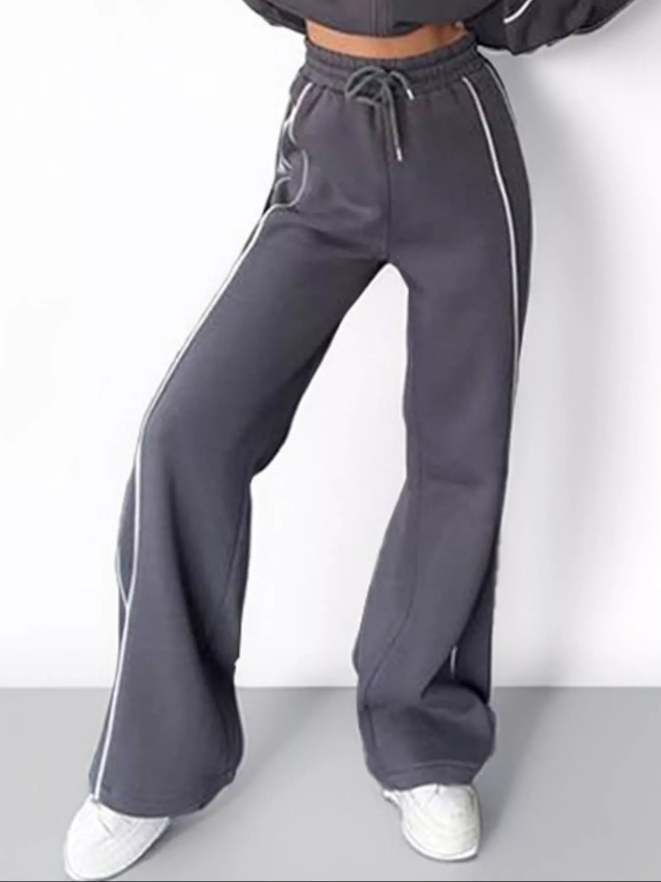 Full Size Zip Up Long Sleeve Top and Pants Set Plus Size