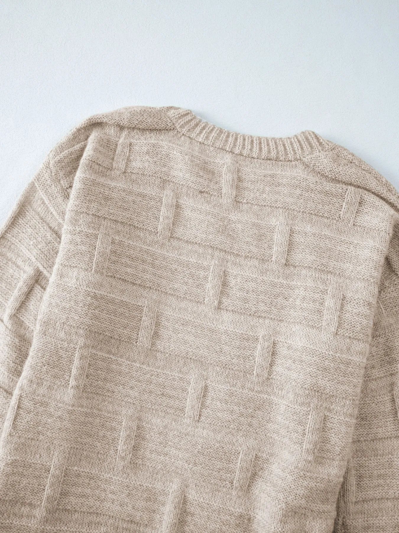 Textured Knit Open Front Cardigan with Pockets