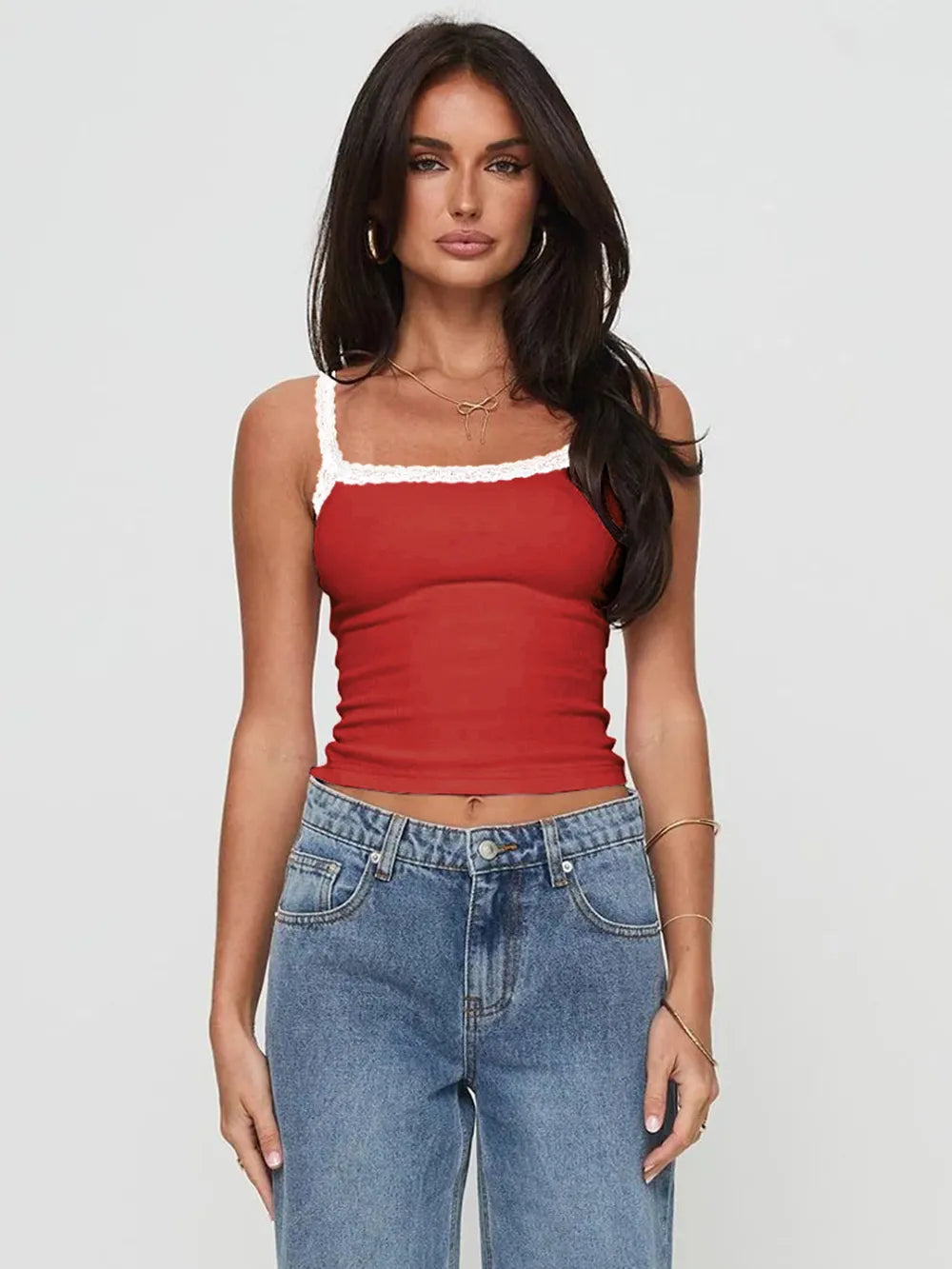 Lace Detail Cropped Cami