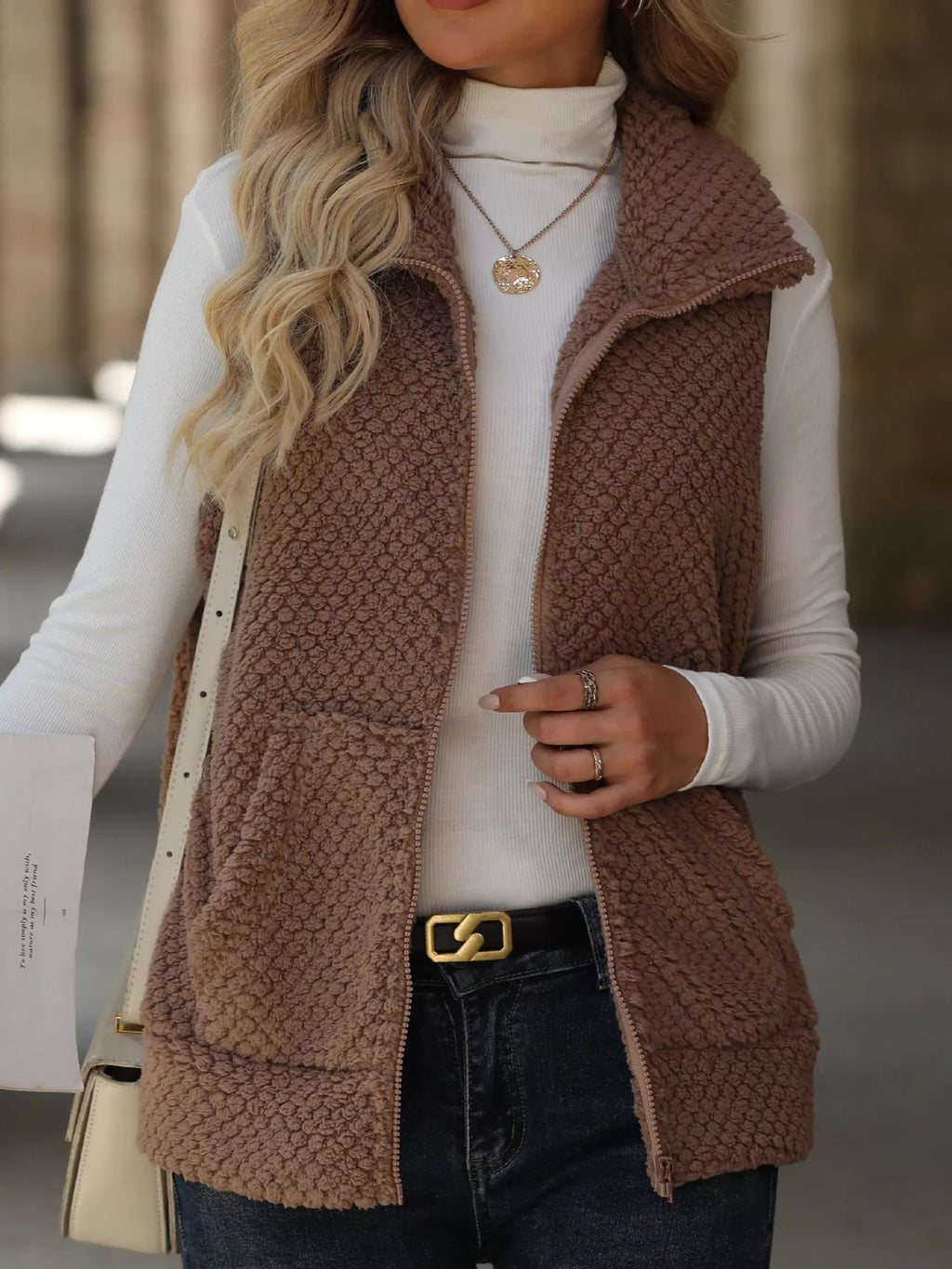 Zip-Up Vest Coat