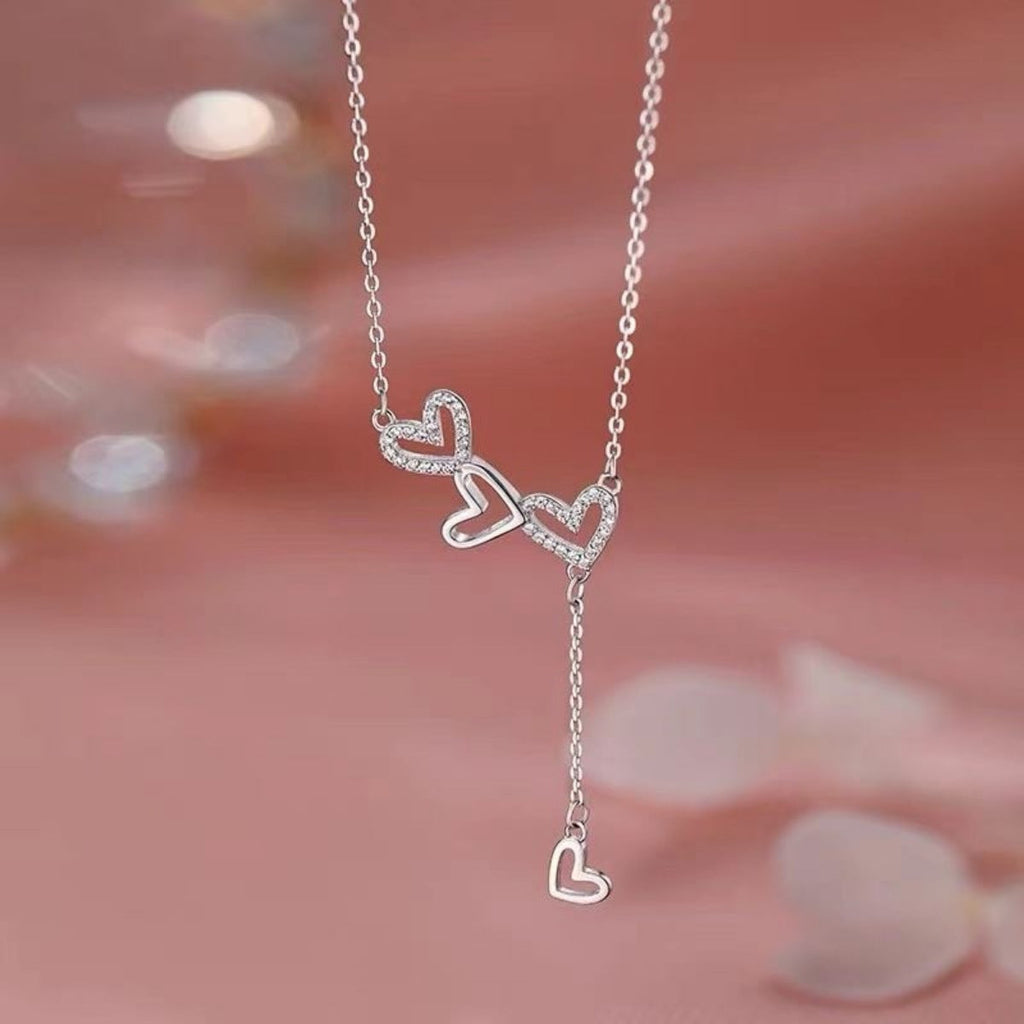 925 Sterling Silver Heart Y-Necklace