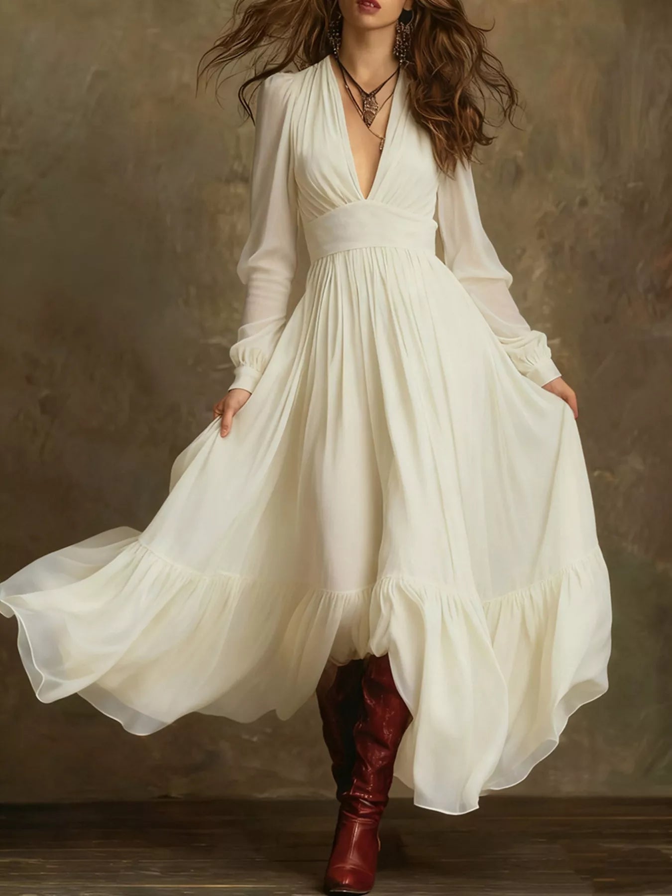 Long Sleeve Flowy Maxi Dress