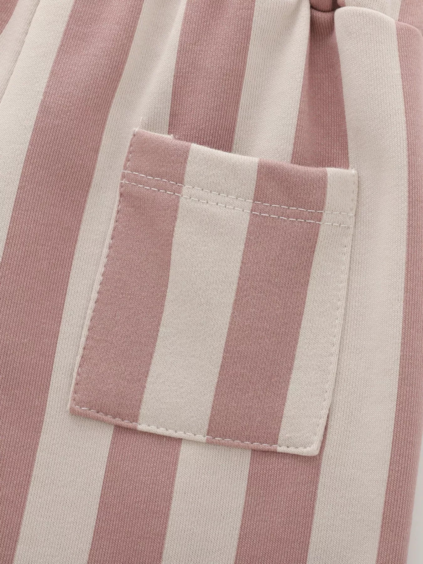 Children's Striped Elastic Waist Casual Shorts