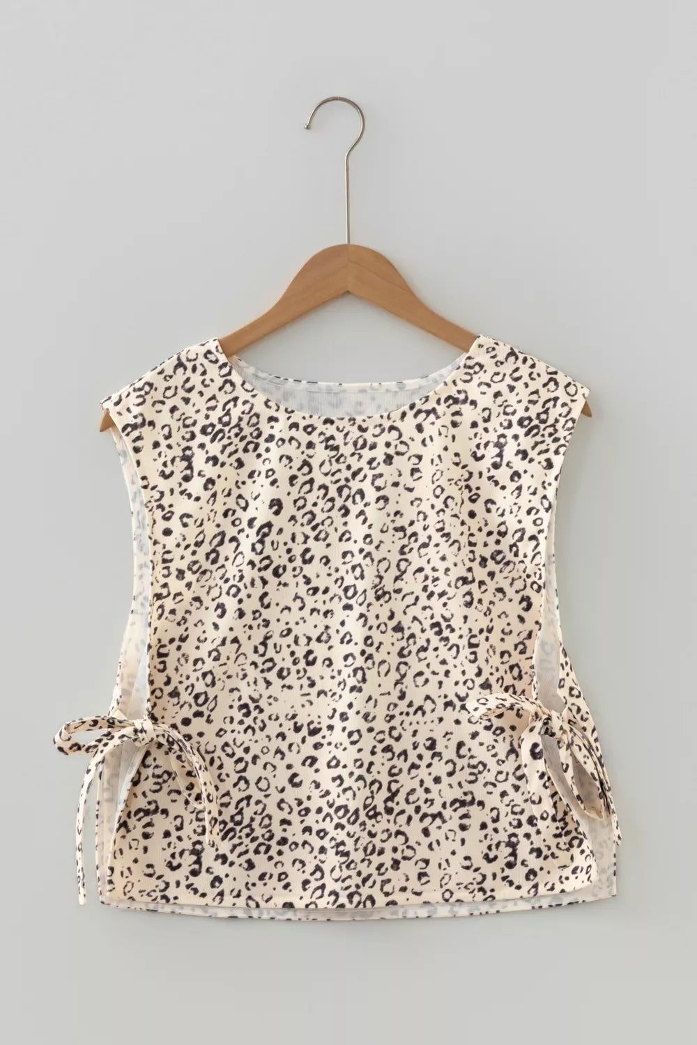 Knot Side Leopard Print Vest
