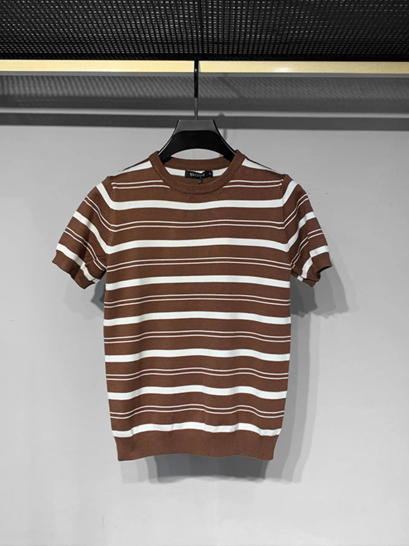 Men's Plus Size Classic Striped Short Sleeve Knit T-Shirt