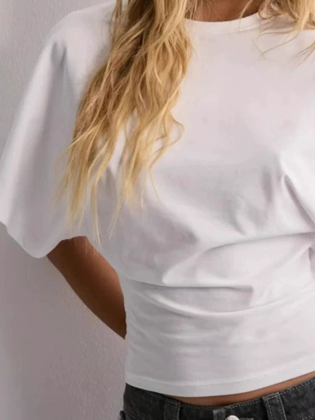 Batwing Sleeve Fitted Waist T-Shirt