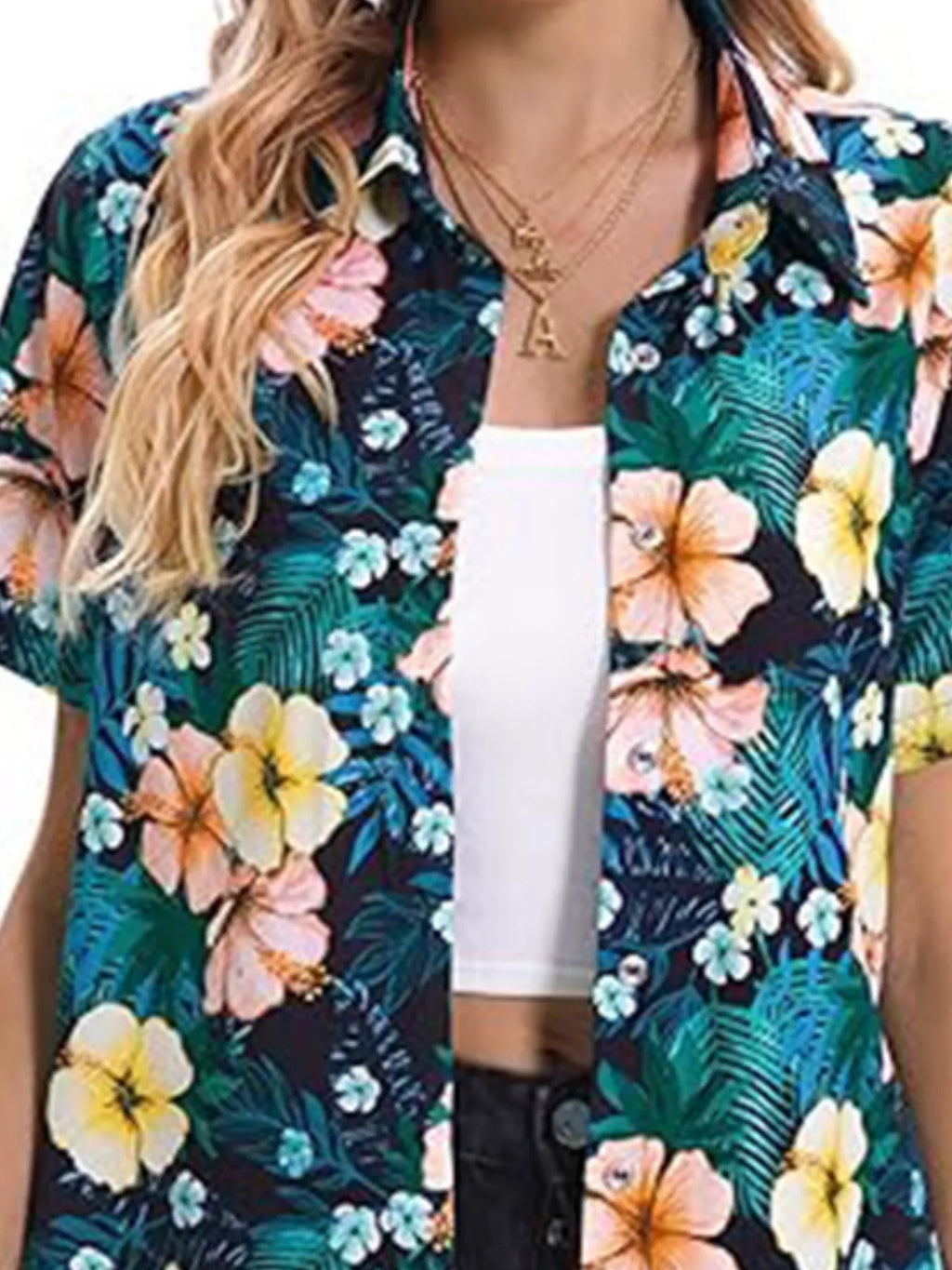 Plant Print Short Sleeve Shirt