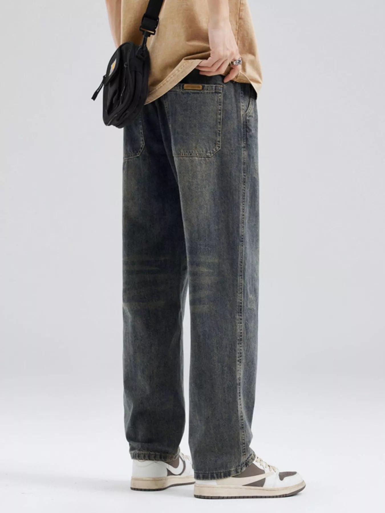 Men's Full Size Washed Relaxed Fit Jeans Plus Size