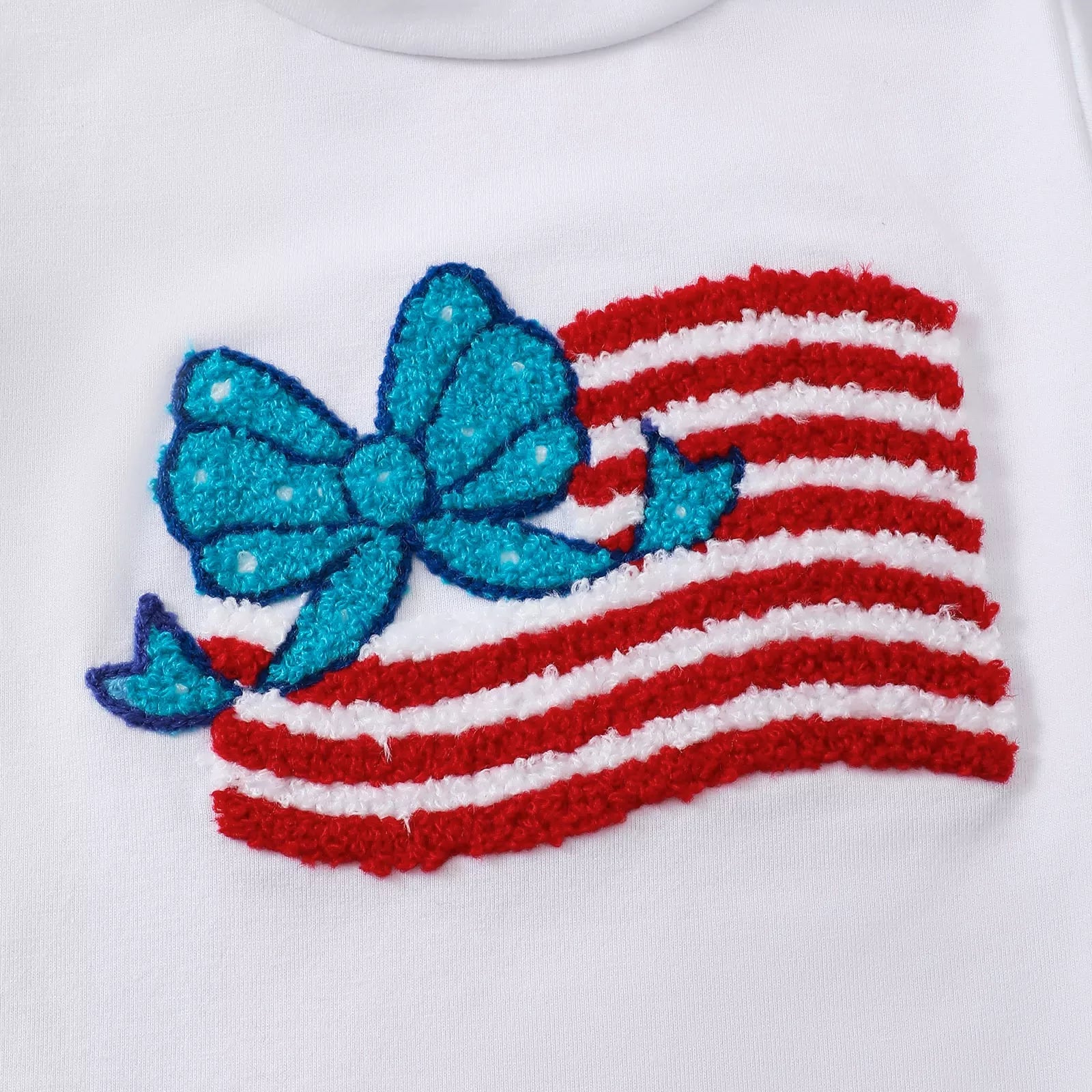 Children's American Flag Bow Tee and Tulle Skirt Set