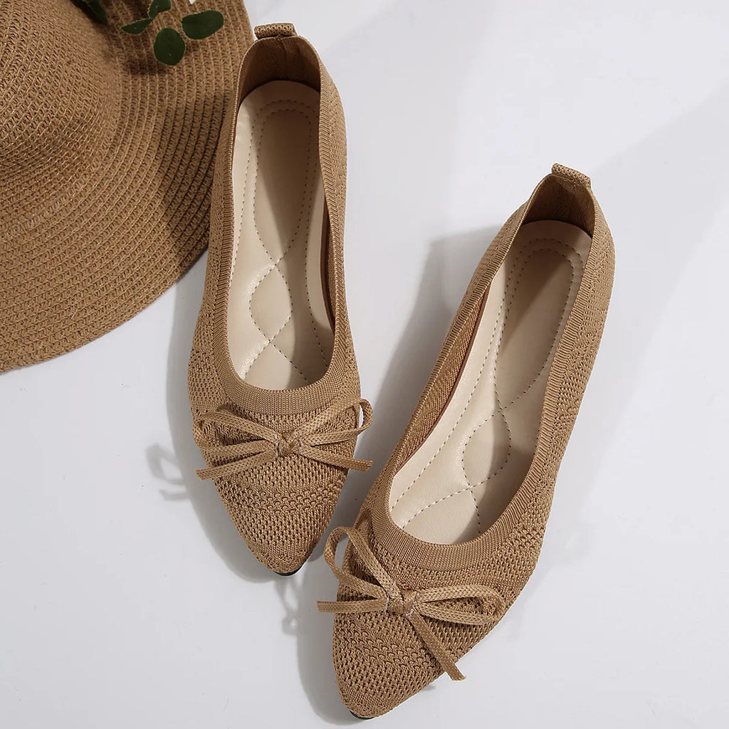 Bow Point Toe Flats Slip-Ons