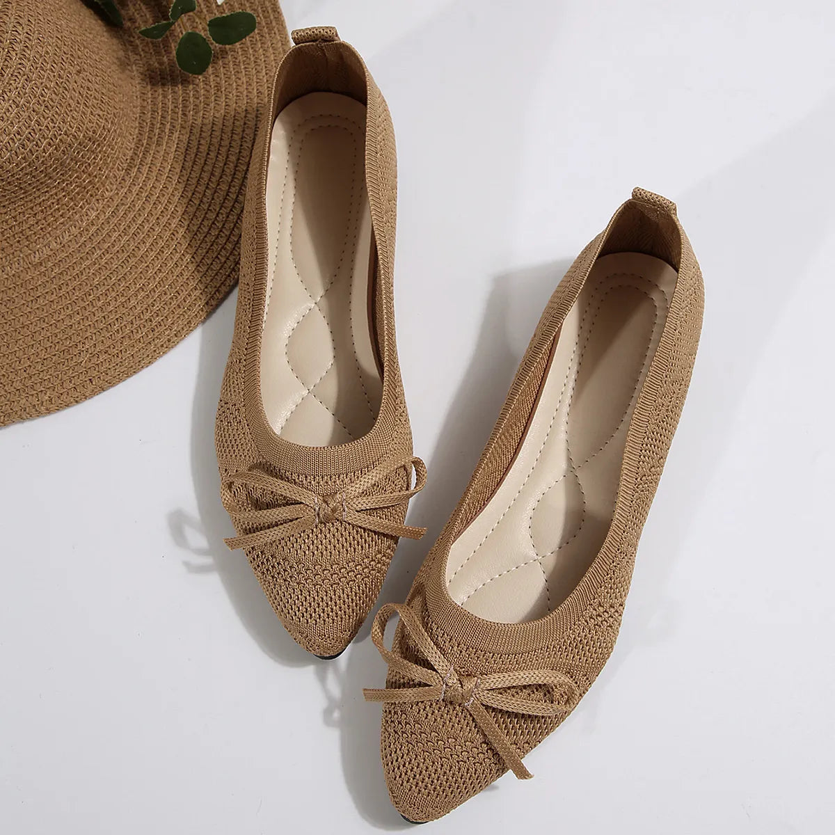 Bow Point Toe Flats Slip-Ons