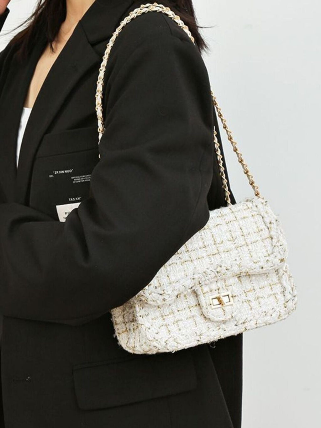 Tweed Chain Shoulder Bag