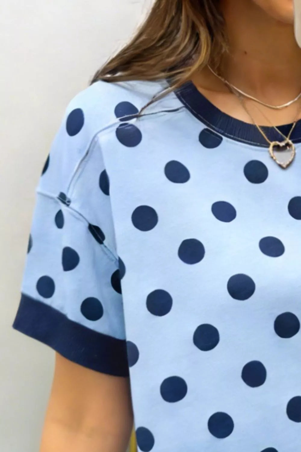Polka Dot Round Neck Sweater