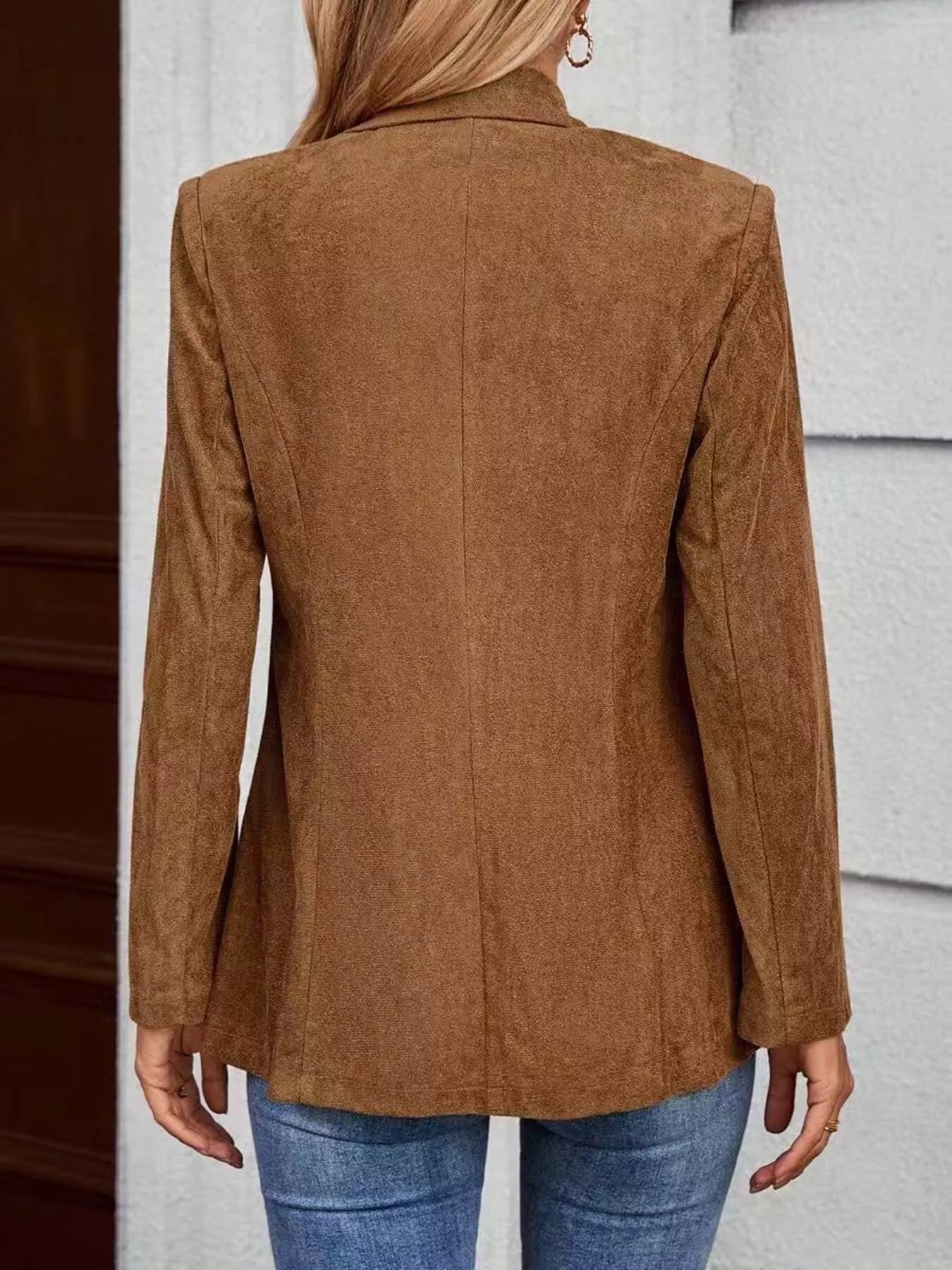 Lapel Collar Single-Button Blazer