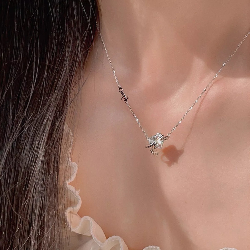 925 Sterling Silver Zircon Heart Necklace