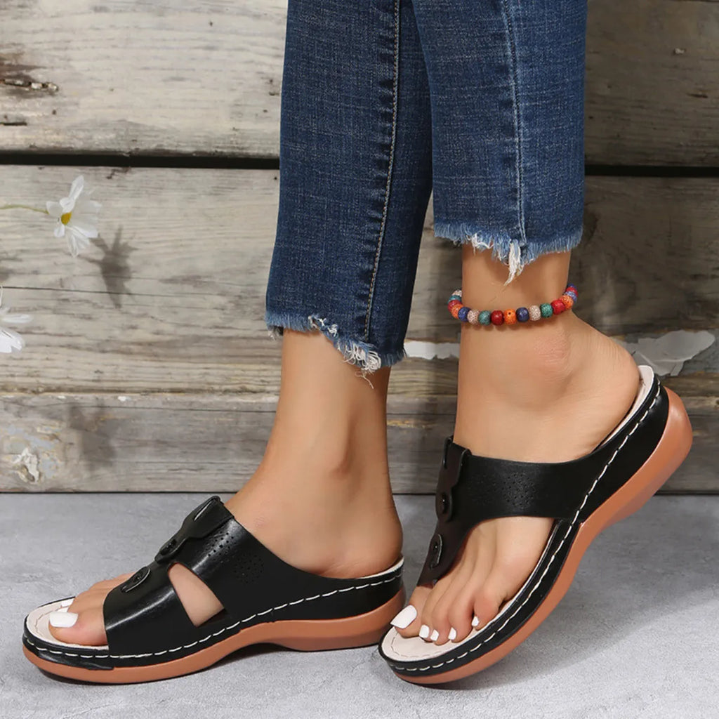 Cutout Wedge Sandals