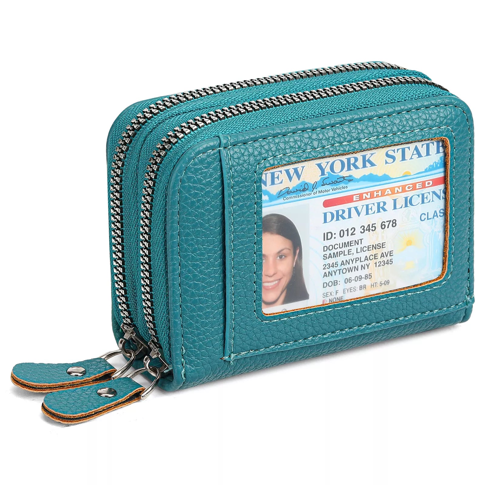 Double Zipper Card Case with ID Window