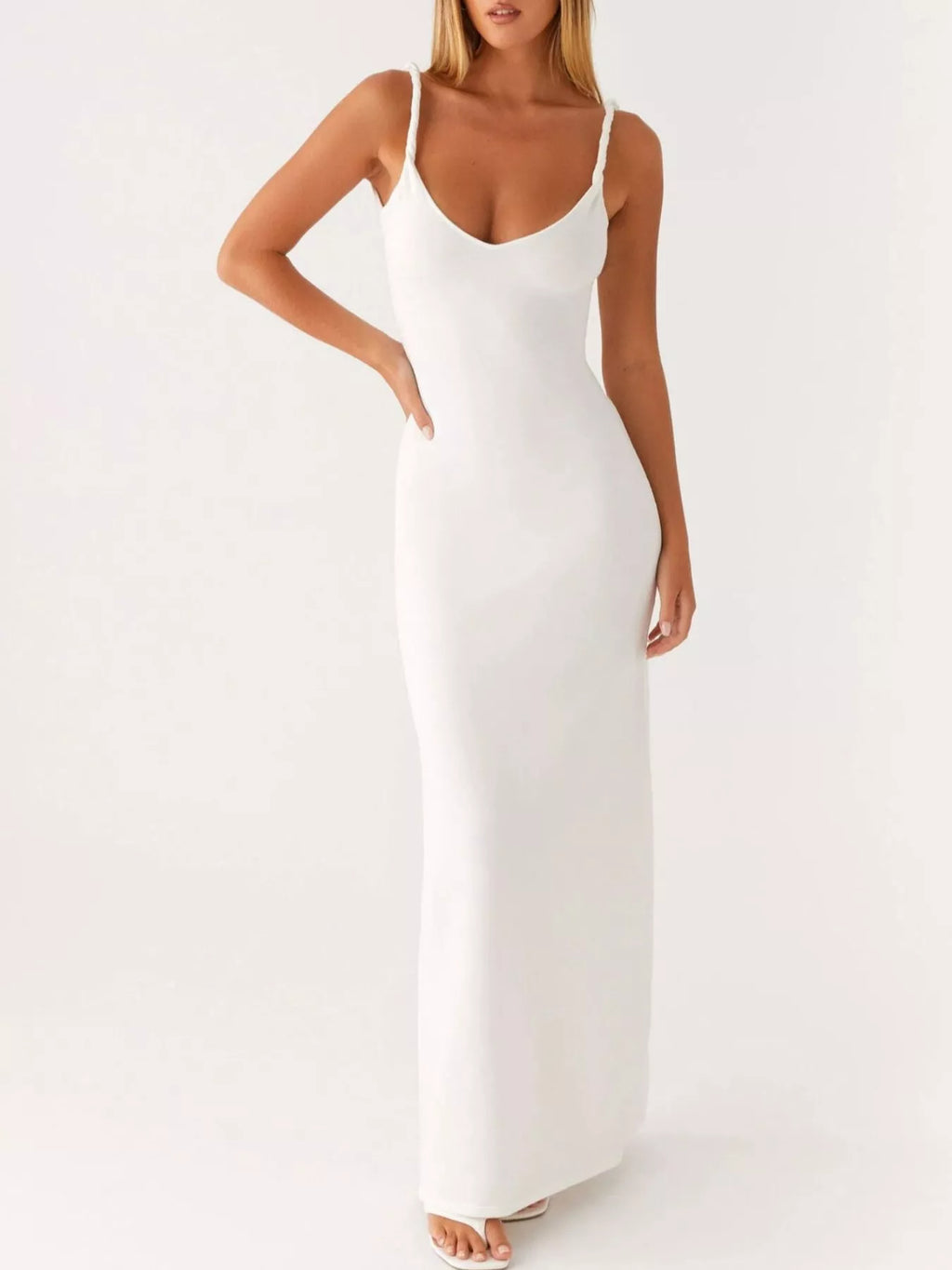 V-Neck Bodycon Maxi Dress