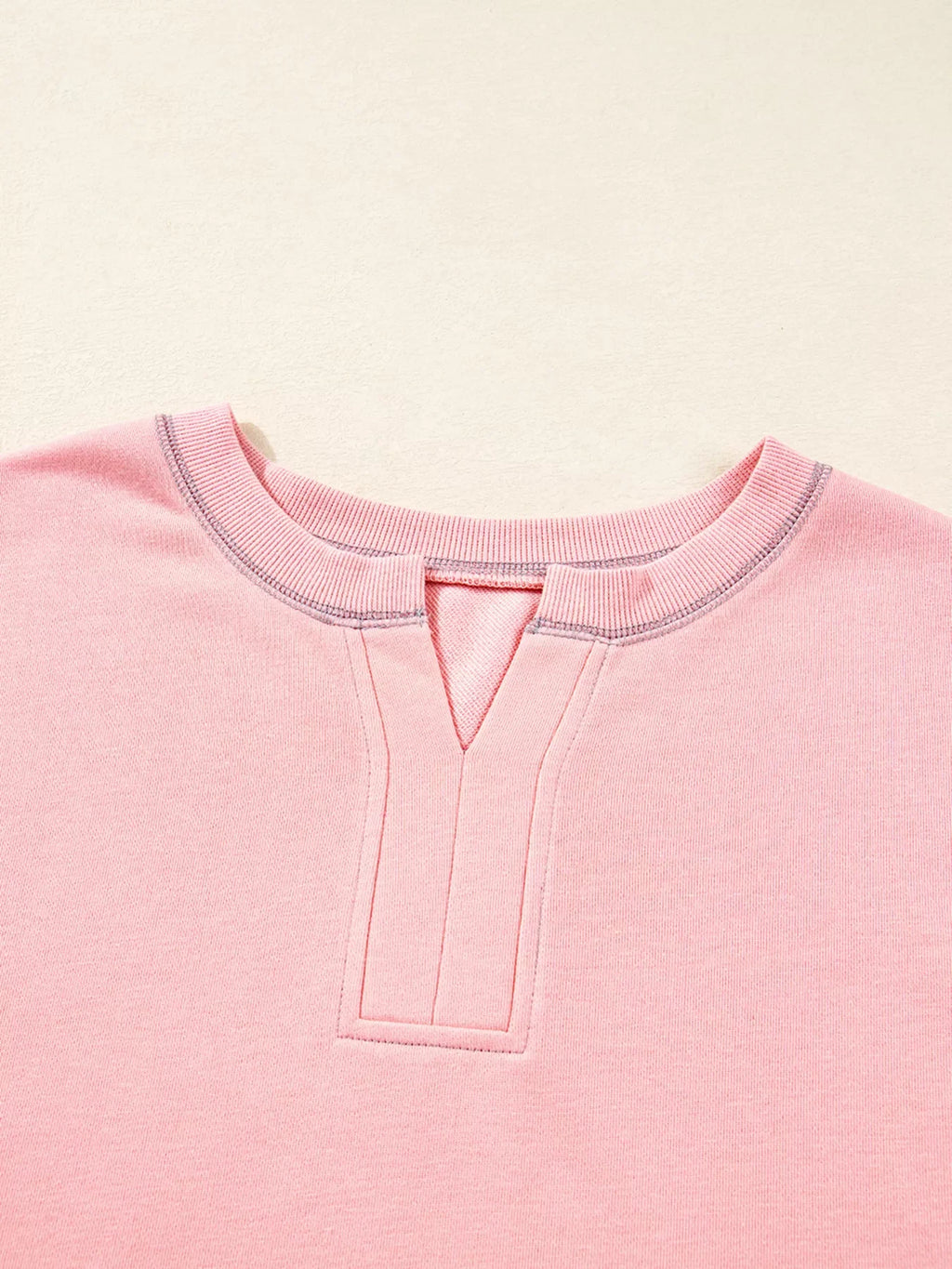 Exposed Seam Color Block Patchwork Slit Cuffs Oversize Sweatshirt