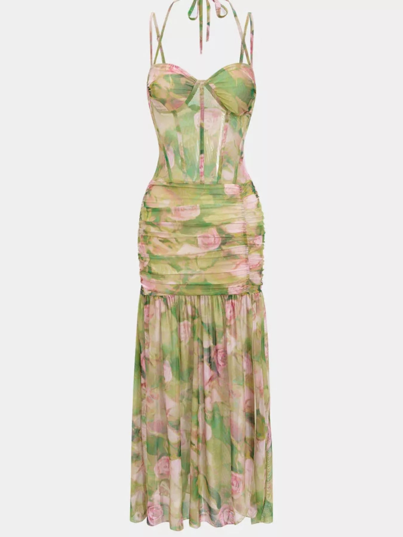 Sweetheart Neck Slit Maxi Dress